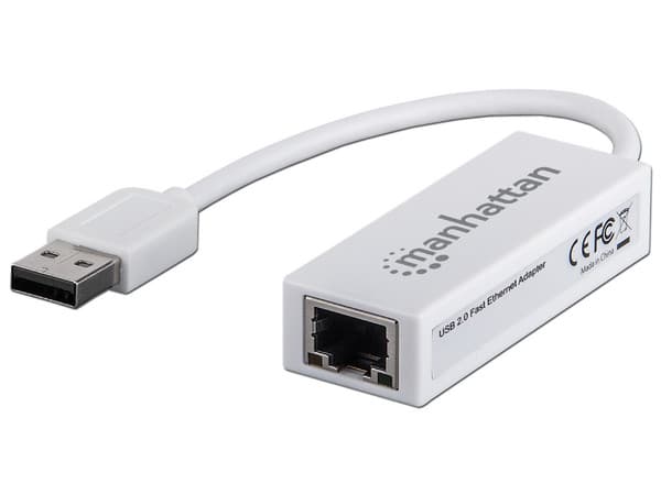 Adaptador Manhattan de USB 2.0 a Fast Ethernet 10/100 Mbps.