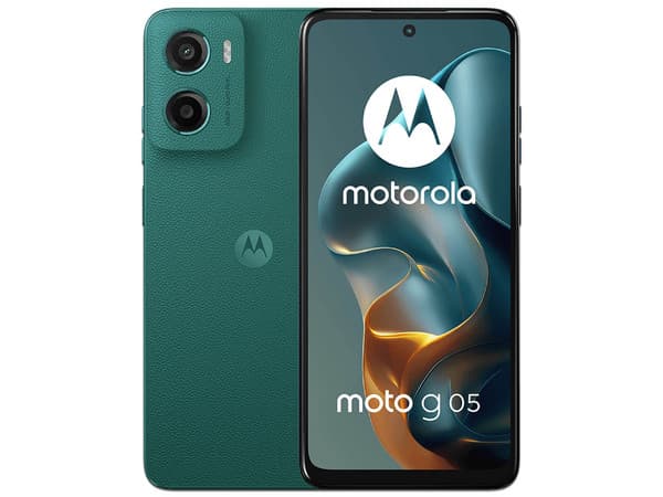 Smartphone Motorola Moto G05:Procesador Octa-Core (hasta 2.0 GHz), Memoria RAM de 4GB, Almacenamiento de 128GB, Pantalla LED Multi-Touch de 6.67" HD+, Bluetooth, Wi-Fi, Cámara principal de 50MP, Android 14, Color Verde.