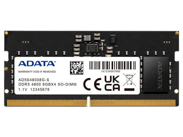 Memoria SODIMM ADATA AD5S48008G-S, DDR5 PC5-38400 (4800MHz), 8GB.