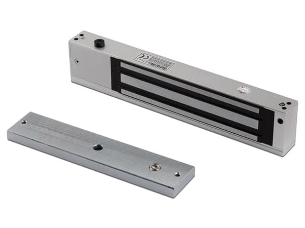 Chapa Magnética Hikvision DS-K4H258S de 600lbs, Sensor de estado de la placa, Indicador LED, Uso interior, Color Plateado.