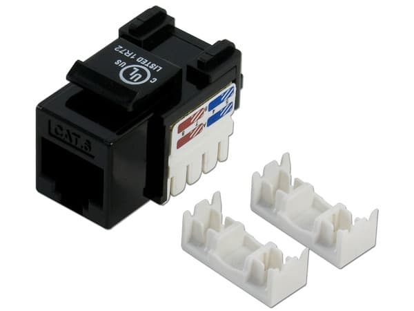Jack de impacto Cat6, UTP, Negro.