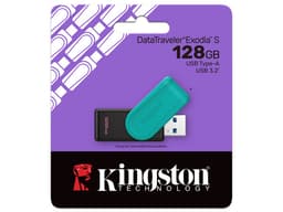 Memoria USB Kingston DataTraveler Exodia S, 128 GB, 3.2 Gen 1, Color Negro/Turquesa - imagen 3