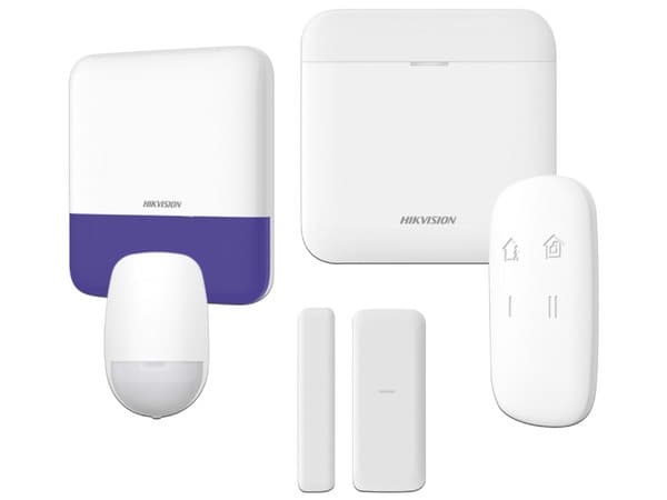 Kit de Alarma HIKVISION DS-PWA48-KV2 AX PRO. Incluye: 1 Hub, 2 Sensor PIR, 3 Contacto Magnético, 1 Control Remoto y 1 Sirena Inalambrica. (Compatible con Hik-Connect P2P).