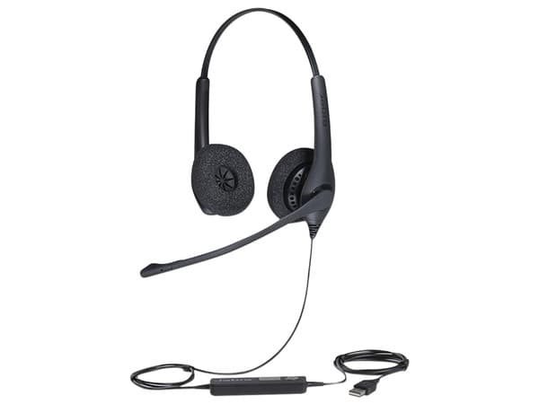 Audífonos de Diadema Jabra Biz 1500, Conexión US, Brazo Articulado, Cable Reforzado, Color Negro.