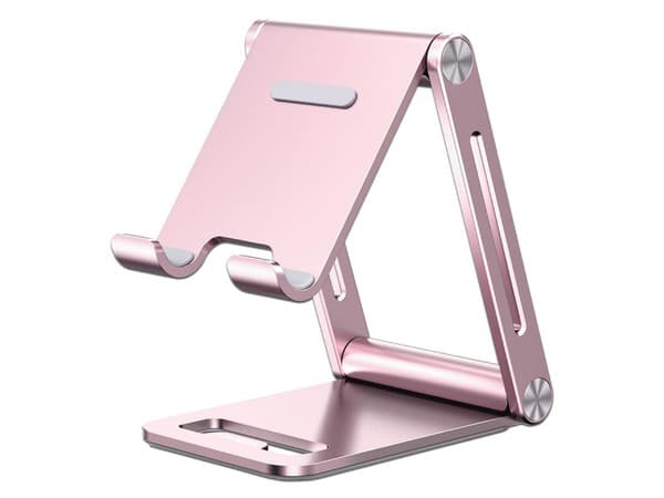 Soporte para Teléfono celular de aluminio Ugreen, ángulo ajustable, compatibilidad con dispositivos de 4.7" a 7.9", Color rosa.