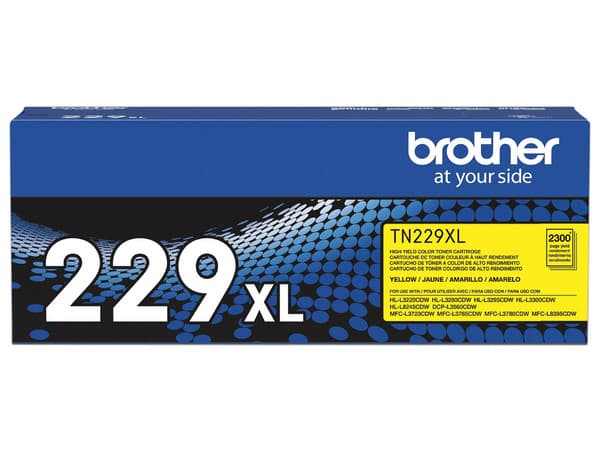 Cartucho de Tóner Brother TN229XLY, Hasta 2,300 Páginas, Color Amarillo.