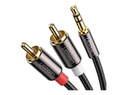 Cable de Audio UGREEN 60836, Jack 3.5mm a 2 Conectores RCA (M-M), 10m, Color Negro. - imagen 1