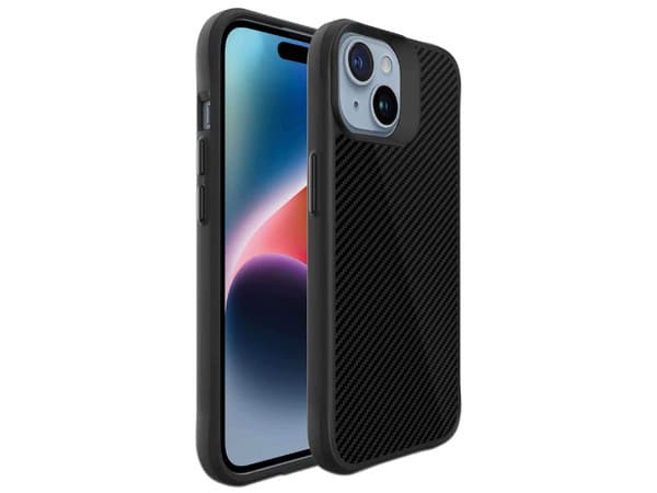 Funda Protectora TEKKU Combat Carbon para iPhone 15, Color Negro.
