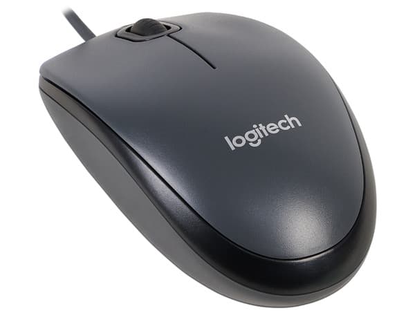 Mouse Óptico Logitech M100, hasta 1,000 dpi, 3 Botones, USB. Color Negro/Gris.