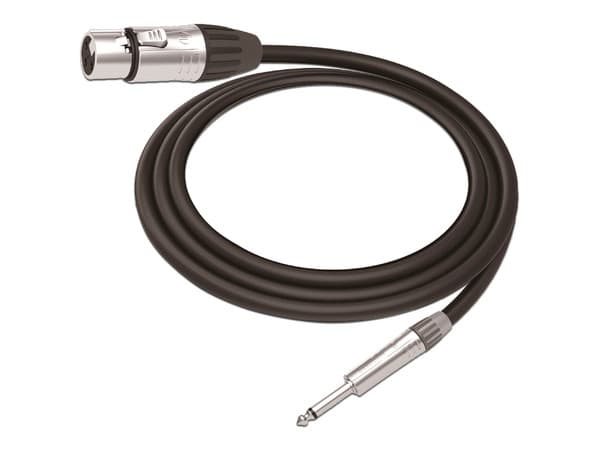 Cable de Audio Cosmiconn de Conector XLR Hembra de 3 polos a TRS Macho (6.35mm), Mono, Conector Seetronic, 5m. Color Negro.