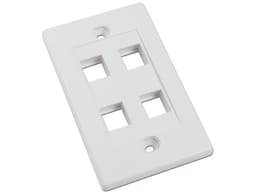 Tapa para caja, Montaje al ras, 4 salidas, Blanco. - imagen 1