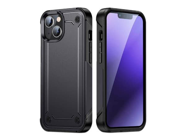 Funda Tekku Tough Cover para iPhone 15 Plus. Color Negro.