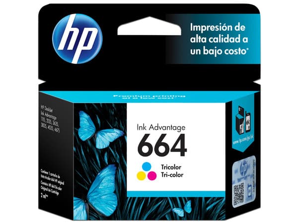 Cartucho de tinta HP 664 Tricolor Original (F6V28AL).