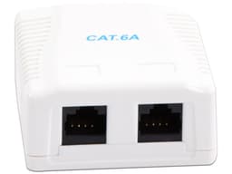 Roseta de Pared Linkedpro LP-WP-39-C6A con 2 Puertos, Incluye 2 jacks UTP, Cat6A, Color Blanco. - imagen 2