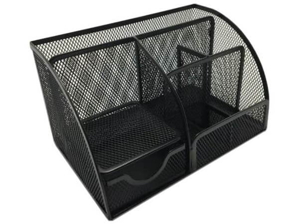 Organizador de malla metálica Nextep con 7 secciones, color negro. Paquete con 2 piezas.