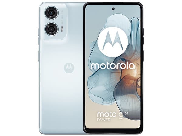 Smartphone Motorola XT2425-1 G24 Power: 
Procesador Helio G85 (hasta 2.0 GHz), 
Memoria RAM de 4GB , 
Almacenamiento de 256GB, 
Pantalla LCD Multi Touch de 6.6" HD+, 
Bluetooth 5.0, Wi-Fi 5, 
Cámara Principal de 50MP
 Android 14, Celeste Glaciar.
