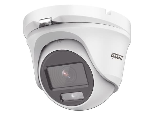 Cámara de Vigilancia tipo Domo Epcom E8-TURBO-C/A de 2MP, Luz Blanca hasta 20m, Micrófono Integrado.