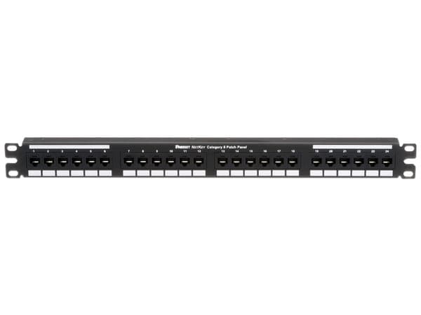 Panel de Parcheo Cat6 Panduit NK6PPG24Y, 24 puertos, 1U. Color Negro.