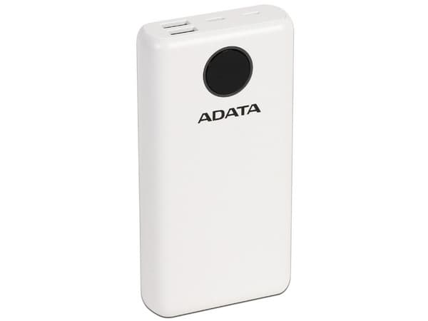 Batería Portátil Recargable ADATA P20000QCD Power Bank de 20,000mAh, con Tecnología de carga rápida Qualcomm 3.0, para Smartphones y Tablets. Color Blanco.