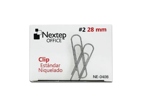 Clip Estándar Nextep Niquelado, #2, 28mm, 10 cajas con 100 Clips.