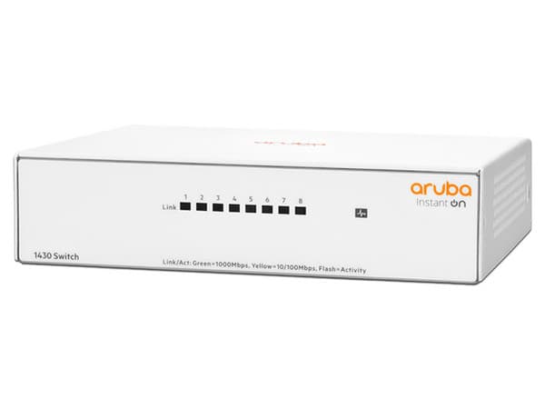 Switch HPE Aruba Instant On 1430 8G de 8 Puertos 10/100/1000, Detección Automática.