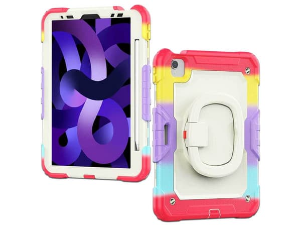 Funda Protectora TEKKU HandleD, Compatible Con iPad Air 5 de 10.9", Multicolor.