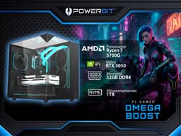 PC Gamer PowerBit Omega Boost: Procesador AMD Ryzen 7 5700G (hasta 4.6 GHz), Memoria de 32GB DDR4, SSD de 1TB, Wi-Fi 5, Bluetooth 5.0,Video NVIDIA GeForce RTX 3050, S.O. Windows 11 Home (Versión de Prueba),Incluye 3 Ventiladores RGB - imagen 1