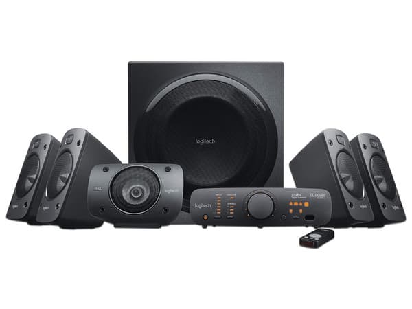 Bocinas Logitech Z906 Digital, Auténtico Sonido 5.1 Dolby Digital y DTS, Certificación THX, 500 Watts RMS.