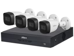 Kit de Videovigilancia Dahua KITXVR5104HS con 1 DVR de 4 canales, 4 Cámaras Dahua HFW1500CM-A, 4 rollos de cable siamés, 1 fuente de poder. (No Incluye Disco Duro). - imagen 1