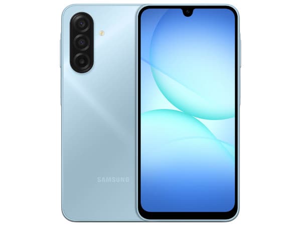 Smartphone Samsung Galaxy A17: Procesador Octa-Core (hasta 2.2 GHz), Memoria RAM de 4GB, Almacenamiento de 128GB, Pantalla LED Multi-Touch de 6.5" HD+, Bluetooth, Wi-Fi, Cámara principal de 50MP, Android 15. Color Azul.