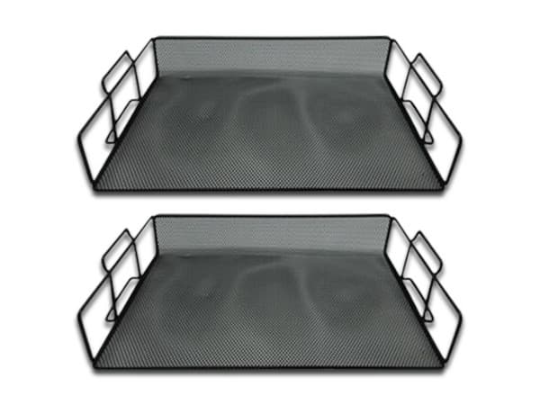 Charola apilable Nextep NE-169. Color Negro. (2 Piezas)