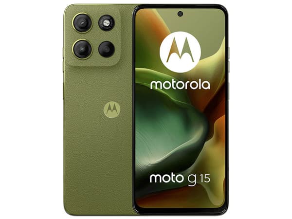 Smartphone Motorola Moto G15: Procesador Mediatek Helio G81 (hasta 2.0 GHz) , Memoria RAM de 4GB, Almacenamiento de 256GB, Pantalla LED Multi-Touch de 6.7" FHD+, Bluetooth, Wi-Fi, Cámara principal de 50MP, Android 14, Color Verde.