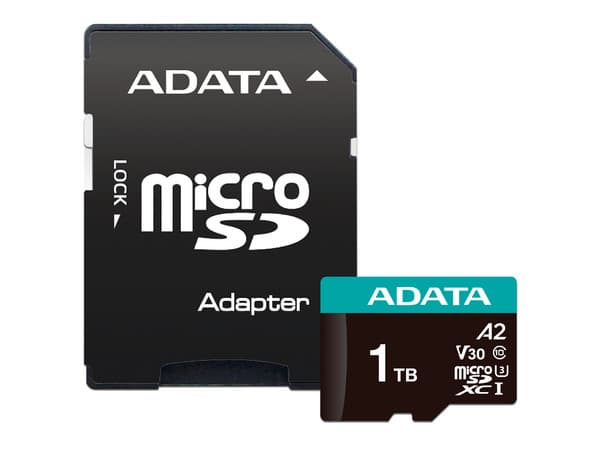 Memoria ADATA V30 microSDXC UHS-I de 1TB, clase 10, incluye Adaptador SD.