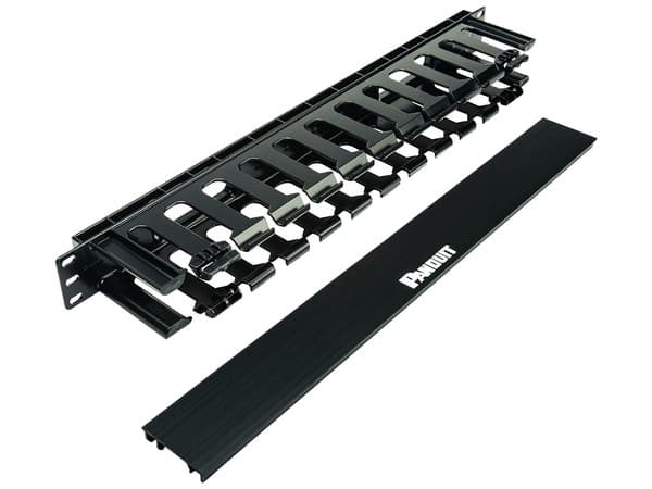 Organizador de cable horizontal PANDUIT WMPFSE de 1RU. Color Negro.