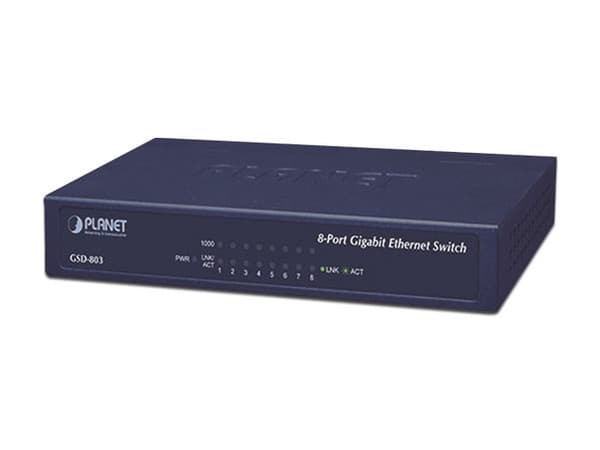 Switch Gigabit Planet GSD-803 No administrable de 8 Puertos, 10/100/1000 Mbps.