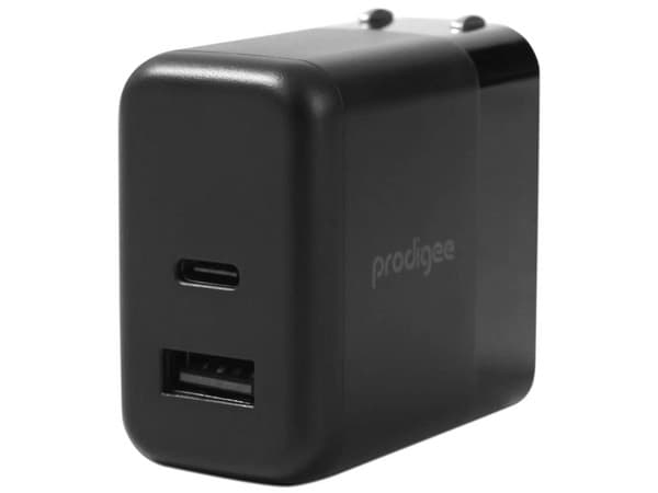Cargador de Pared Dual Prodigee Energee 32W, USB A, USB Tipo-C, Color Negro.