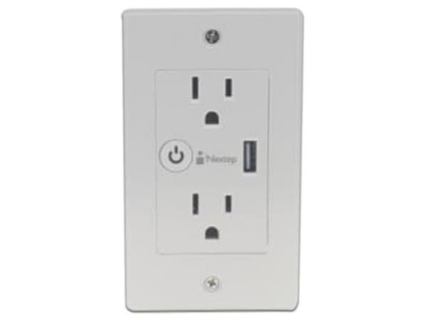 Contacto de pared Nextep NE-264D, 2 contactos, 1 puertos USB. Color Blanco
