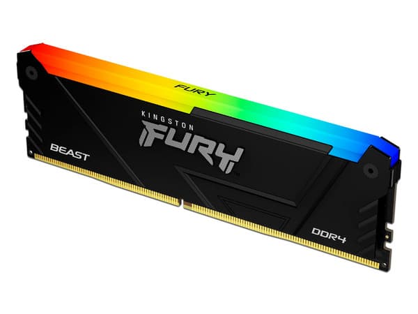 Memoria DIMM Kingston Fury Beast RGB, DDR4 PC4-25600 (3200MHz), CL16, 16GB.