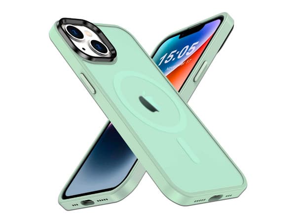 Funda protectora Tekku Matte Style para iPhone 15 Plus, Compatible con MagSafe, Color Verde.