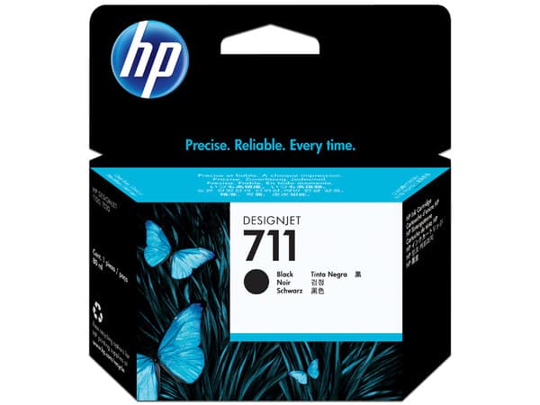 Cartucho de tinta HP 711, Color Negro Original (CZ133A).