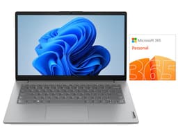 Laptop Lenovo V14 G4:Procesador AMD Ryzen 5 7520U (hasta 4.3 GHz),Memoria de 16GB LPDDR5,SSD de 512GB,Pantalla de 14" LED Full HD (1920 x 1080),Video Radeon 610M,S.O. Windows 11 Home,Incluye Microsoft Office 365 Personal Preinstalado. - imagen 1