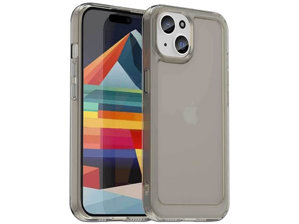 Funda Protectora TEKKU Rugged para iPhone 15, Color Humo.