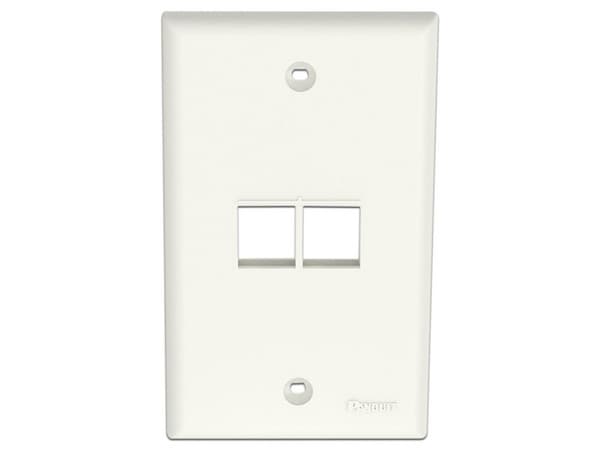 Placa de Pared Vertical Panduit NK2FNIW, Salida Para 2 Puertos Keystone, Color Blanco Mate.