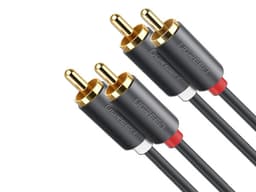 Cable de Audio 2 RCA Macho a 2 RCA Macho UGREEN, 5m, color negro. - imagen 1