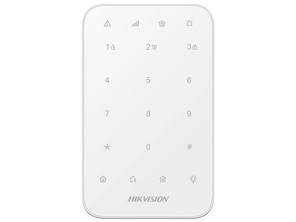 Teclado Inalámbrico Hikvision AX PRO DS-PK1-E-WB para Armado y Desarmado. Color Blanco.