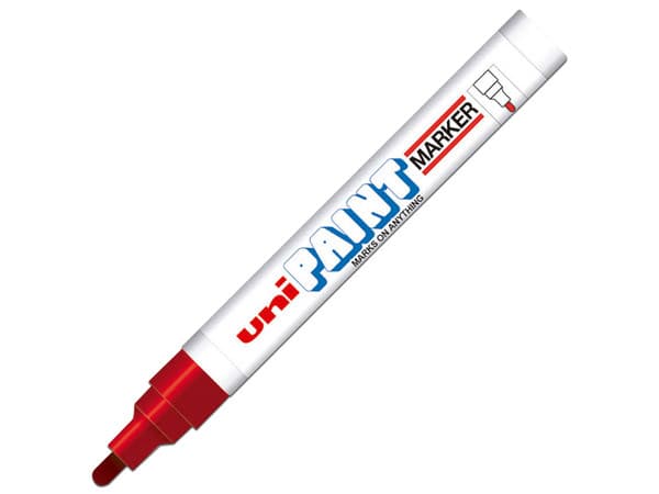 Marcador Permanente Uniball Paint, Color Rojo, Caja con 12 Piezas.