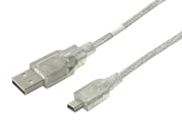 Cable USB de Alta Velocidad 2.0 A macho/ mini de 5 pines macho, Plateado, 1.8 m - imagen 1