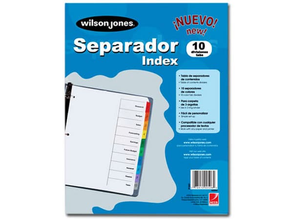 Separador Wilson Jones económico para 10 divisiones.