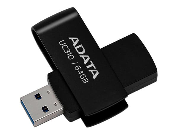 Unidad Flash USB 3.2 Adata UC310 de 64GB. Color Negro.