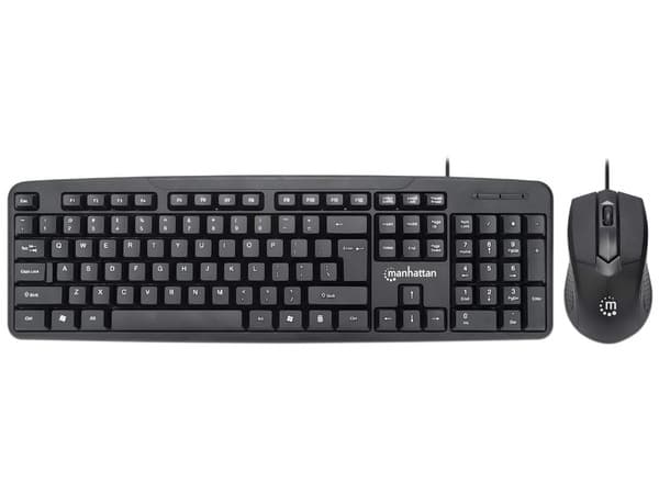 Kit de Teclado y Mouse Manhattan 178464, USB. Color Negro.